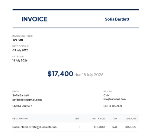 Classic invoice template