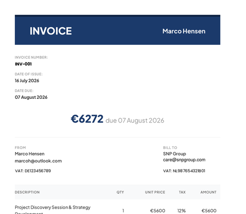 Corporate invoice template